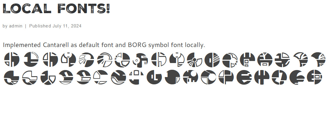 BORG font