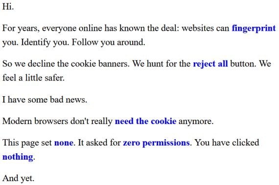 I did not set that cookie