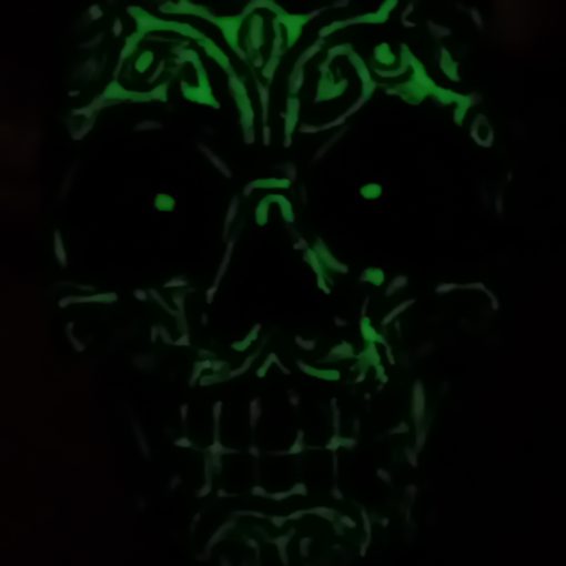 luminescent 3D printed skull and plantpot