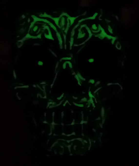 luminescent 3D printed skull and plantpot